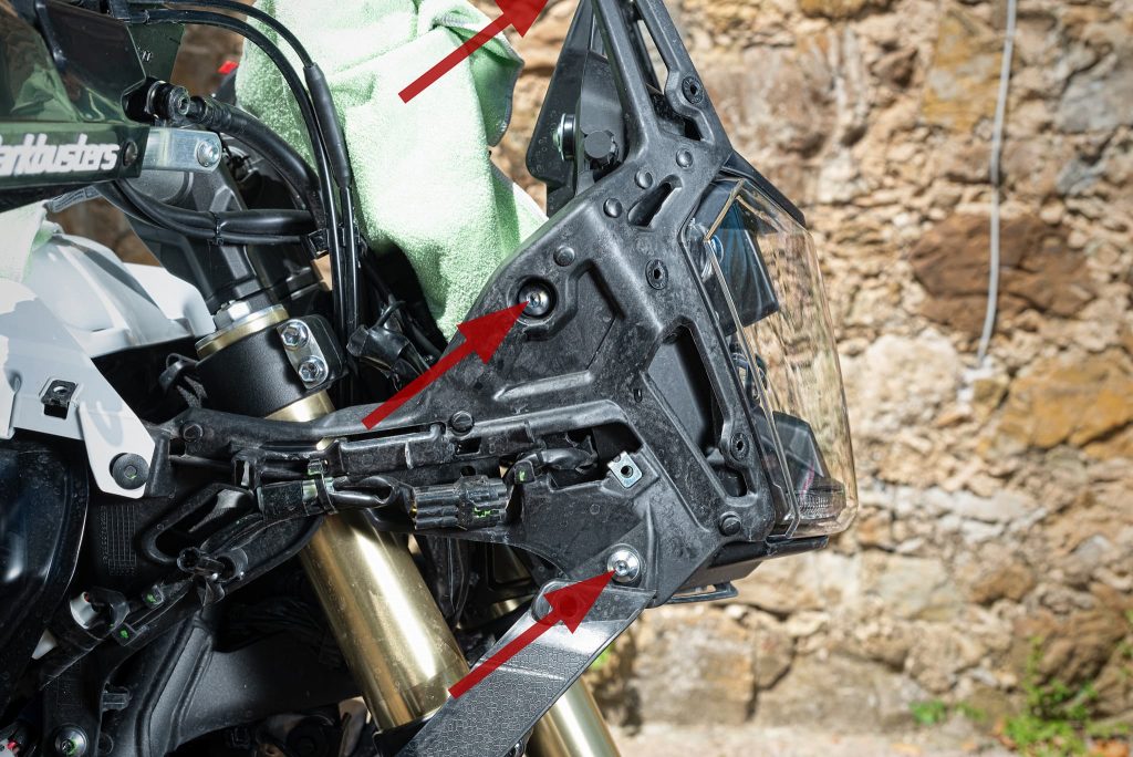 Scheinwerferbefestigung der Tenere 700.