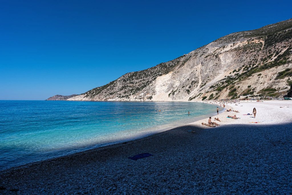 Myrtos Strand auf Kefalonia.